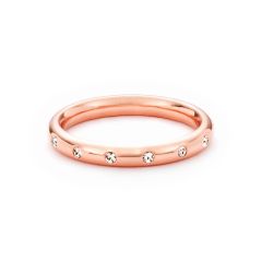 Droplet Crystal Studded Stackable Ring Rose Gold Plated 5 Sizes Birthday Gift