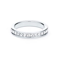 Eternity Stackable Ring Statement Round Crystals Rhodium Plated 5 Sizes Gift