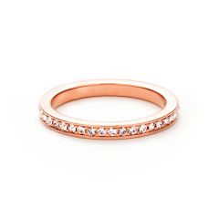 Eternity Stackable Ring Petite Round Crystals Rose Gold Plated 5 Sizes Gift