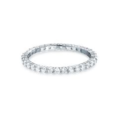 Vittore White Eternity Stackable Ring Sterling Silver White Gold Plated Stacking Stack
