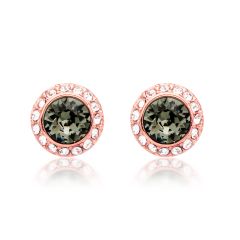 Angelic Earrings with Swarovski Black Diamond Crystals Rose Gold Plated
