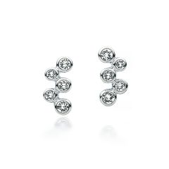 MYJS Fidelity Earrings Stud with Swarovski Crystals WGP Bubbles Bridal Wedding