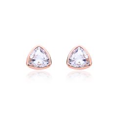 MYJS Brief Triangle Earrings Stud with Swarovski Crystals Rose Gold GP Unique