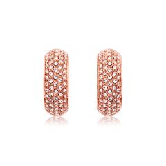MYJS Stone Palace Swarovski® Crystals Pave Hoop Earrings Rose Gold Plated
