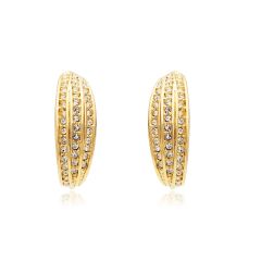 Waterfall Hoop Earrings with Swarovski® Crystals Gold Plated