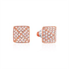 Glance Earrings with Swarovski Crystals Rose Gold Plated Bridal
