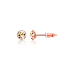 Signature Stud Earrings with 3 Sizes Carat Silk Swarovski Crystals Rose Gold Plated
