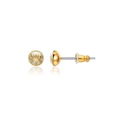 Signature Stud Earrings with 3 Sizes Carat Golden Shadow Swarovski Crystals Gold Plated