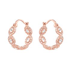 Angelic Hoop Earrings with Swarovski Crystals Rose Gold Plated
