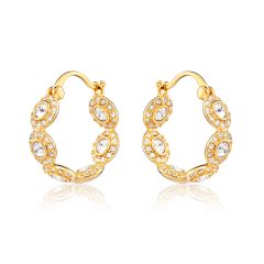 Angelic Hoop Earrings with Swarovski Crystals Gold Plated