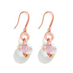 Bella O Drop Earrings with Swarovski Crystal Shimmer Rose Gold Plated