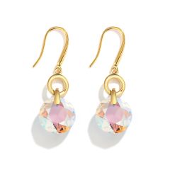 Bella O Drop Earrings with Swarovski Crystal Shimmer Gold Plated