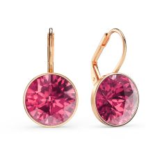 Bella Earrings with 6 Carat Rose Crystals Rose Gold Plated