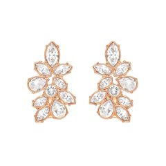 Odette Mix Statement Carrier Earrings Rose Gold Plated