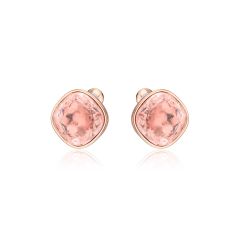 Cushion Mix Carrier Earrings w Vintage Rose Crystals Rose Gold Plated