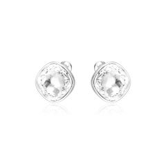 Cushion Mix Carrier Earrings Rhodium Plated