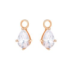 Teardrop Cubic Zirconia Mix Hoop Earring Charms Rose Gold Plated