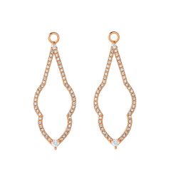 Open Chandelier Drop Mix Earring Charms with Swarovski Crystals Rose Gold Plated
