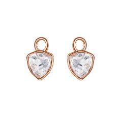 Trillion Mini Mix Hoop Earring Charms made with Clear Swarovski Crystals Rose Gold Plated