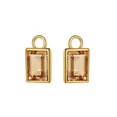 Radiant Mix Hoop Earring Charms with Golden Shadow Swarovski Crystals Gold Plated