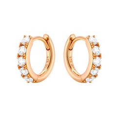 Eternity Bold Mix Hoop Carrier Earrings in Sterling Silver Rose Gold Plated