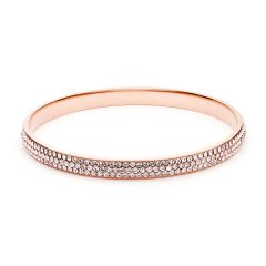 Show Stopper Crystal Stone Pave Bangle Rose Gold Plated