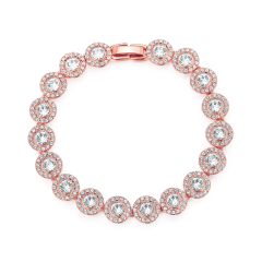 Angelic Tennis Bracelet Clear Crystal Rose Gold Plated