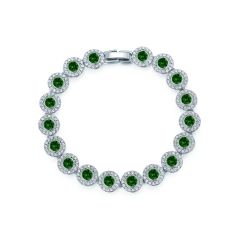 Angelic Tennis Bracelet Emerald Crystal Rhodium Plated