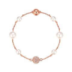 Mix Collection Mixed with Swarovski White Crystal Pearl Rose Gold Plated
