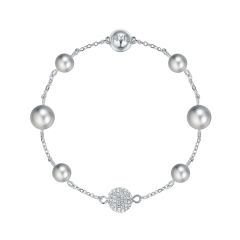 Mix Collection Mixed with Swarovski Grey Crystal Pearl Rhodium Plated