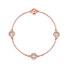 Mix Collection Angelic Square Strand with Swarovski Crystals Rose Gold Plated
