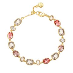 Festival Rose Bracelet with Swarovski Crystals Gold Plated Bridal