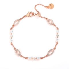 Continuity Bracelet with Swarovski Crystals Rose Gold Plated