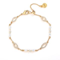 Continuity Bracelet with Swarovski Crystals Gold Plated