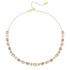 Festival Rose Necklace w Swarovski Crystals Gold Plated