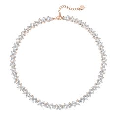 Victoria Necklace with Marquise CZ Rose Gold Plated Bridal