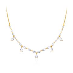 Louison Layer Necklace with Cubic Zirconia Gold Plated