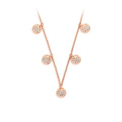 Ginger Layered Necklace with Swarovski Crystals Rose Gold Plated