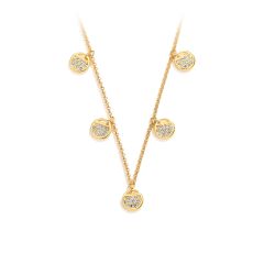 Ginger Layered Necklace with Swarovski Crystals Gold Plated