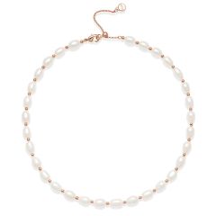 Cadence Freshwater Pearl Necklace Rose Gold Plated