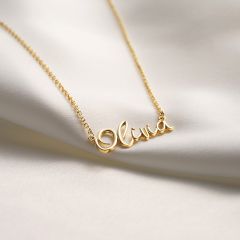 Personalised Calligraphy Name Necklace in Sterling Silver